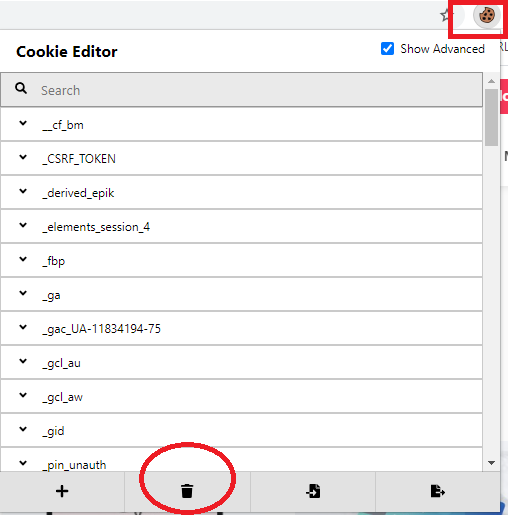 After deleting all cookies you will get this message, then select the import button
