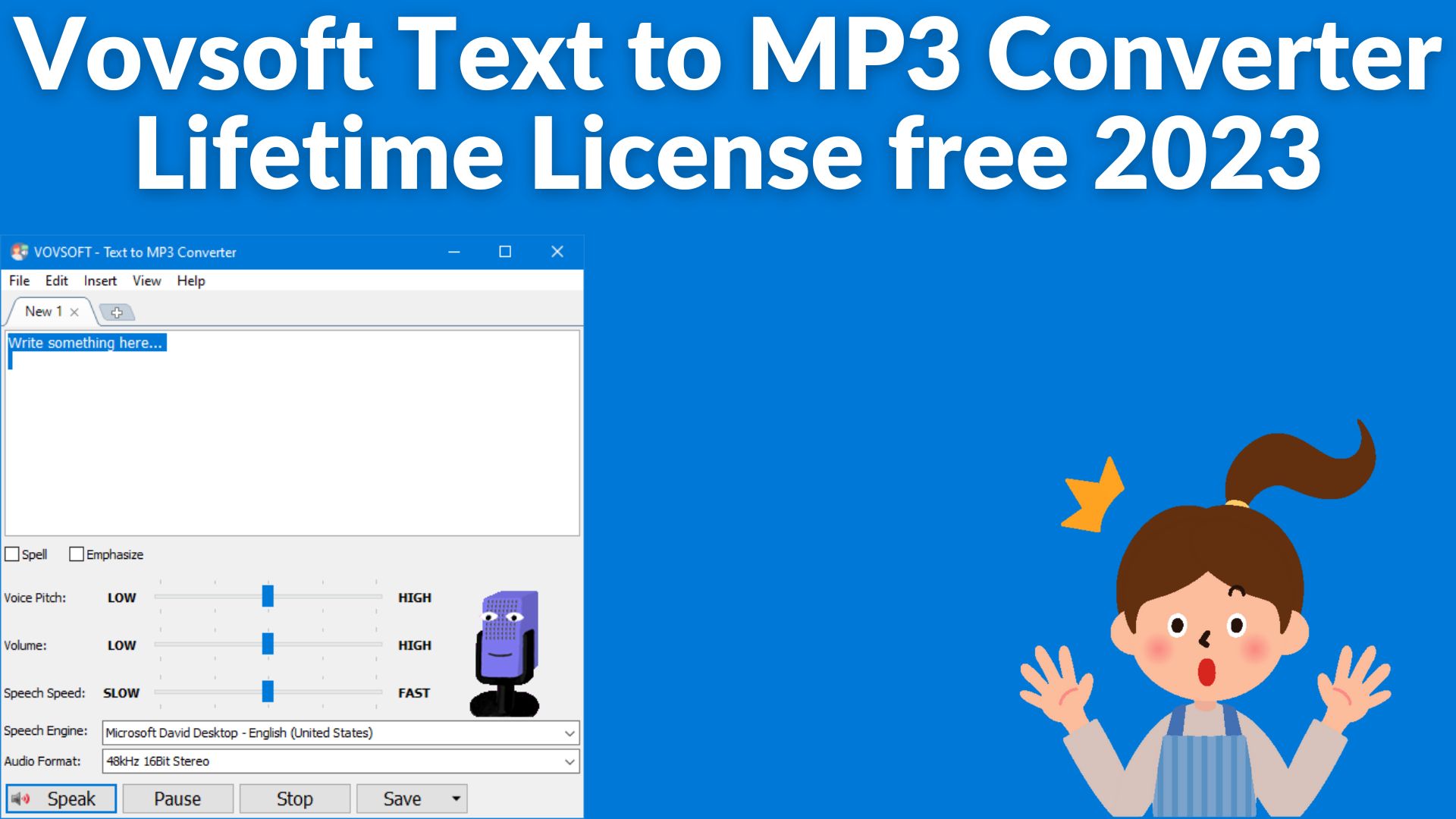 Vovsoft text to mp3 converter lifetime license free 2023